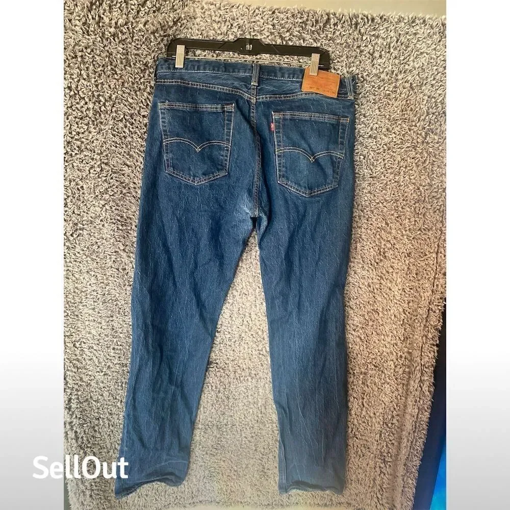 Levi's 501 Men's Jeans W36 L36 Button Fly Straight Leg Dark Denim
